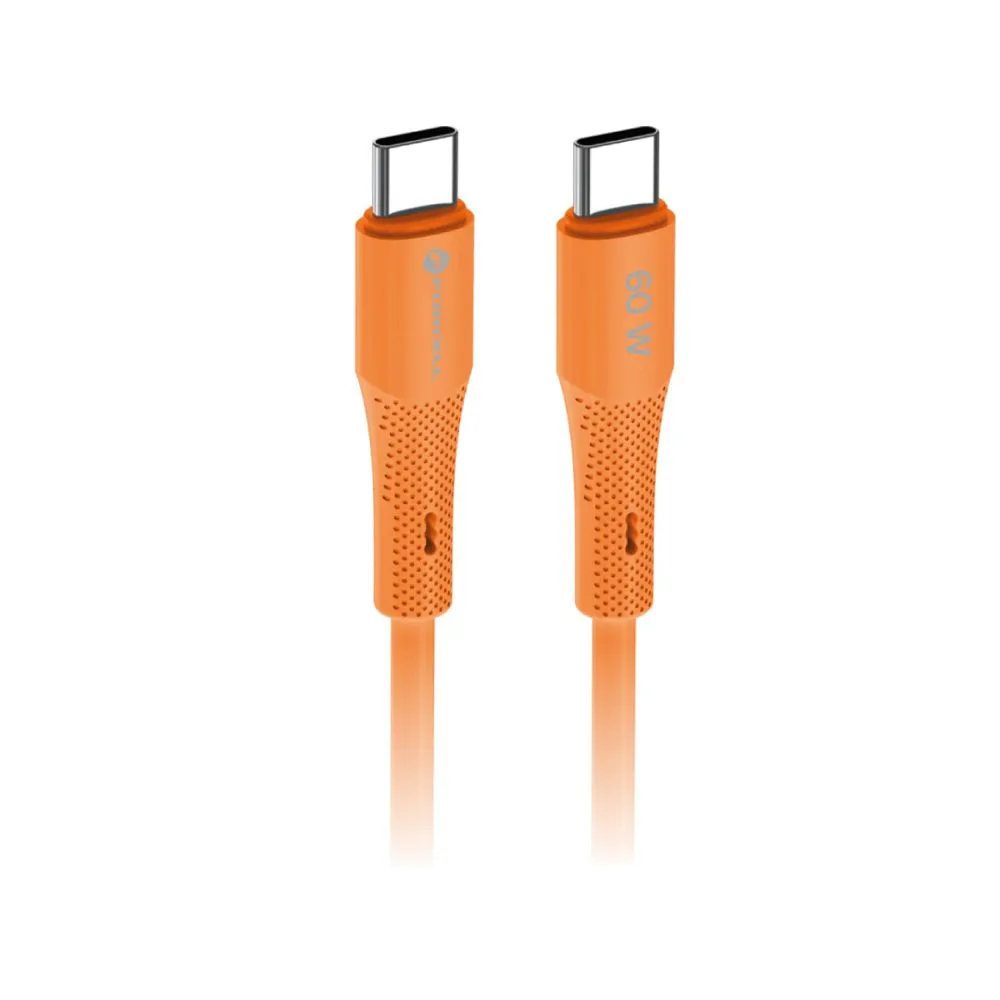 Cable USB C to USB C Forcell F-Energy QC4.0 PD 3A 60W Silicone 1 m C344 orange