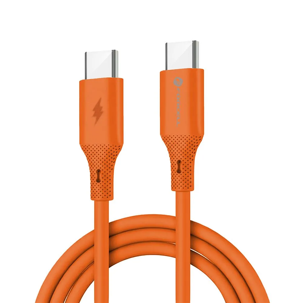 Cable USB C to USB C Forcell F-Energy QC4.0 PD 3A 60W Silicone 1 m C344 orange