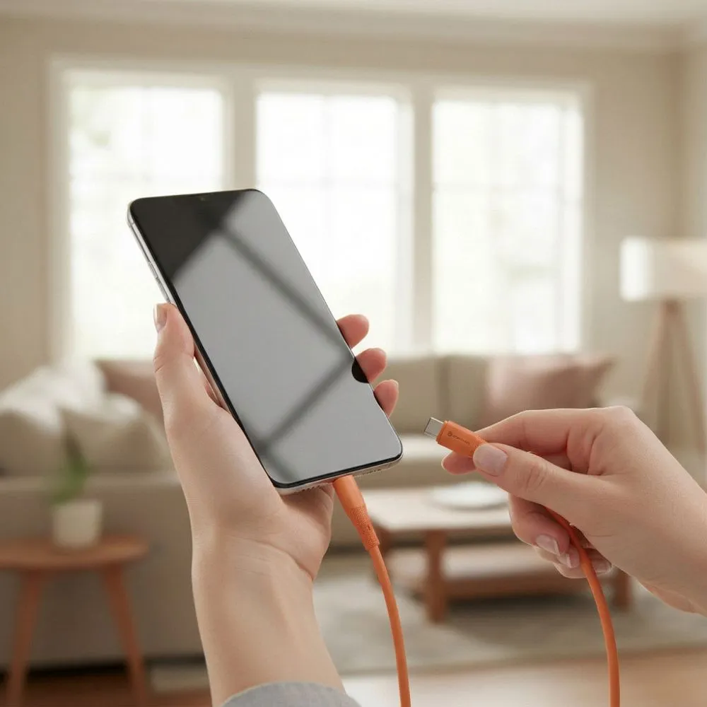 Cable USB C to USB C Forcell F-Energy QC4.0 PD 3A 60W Silicone 1 m C344 orange