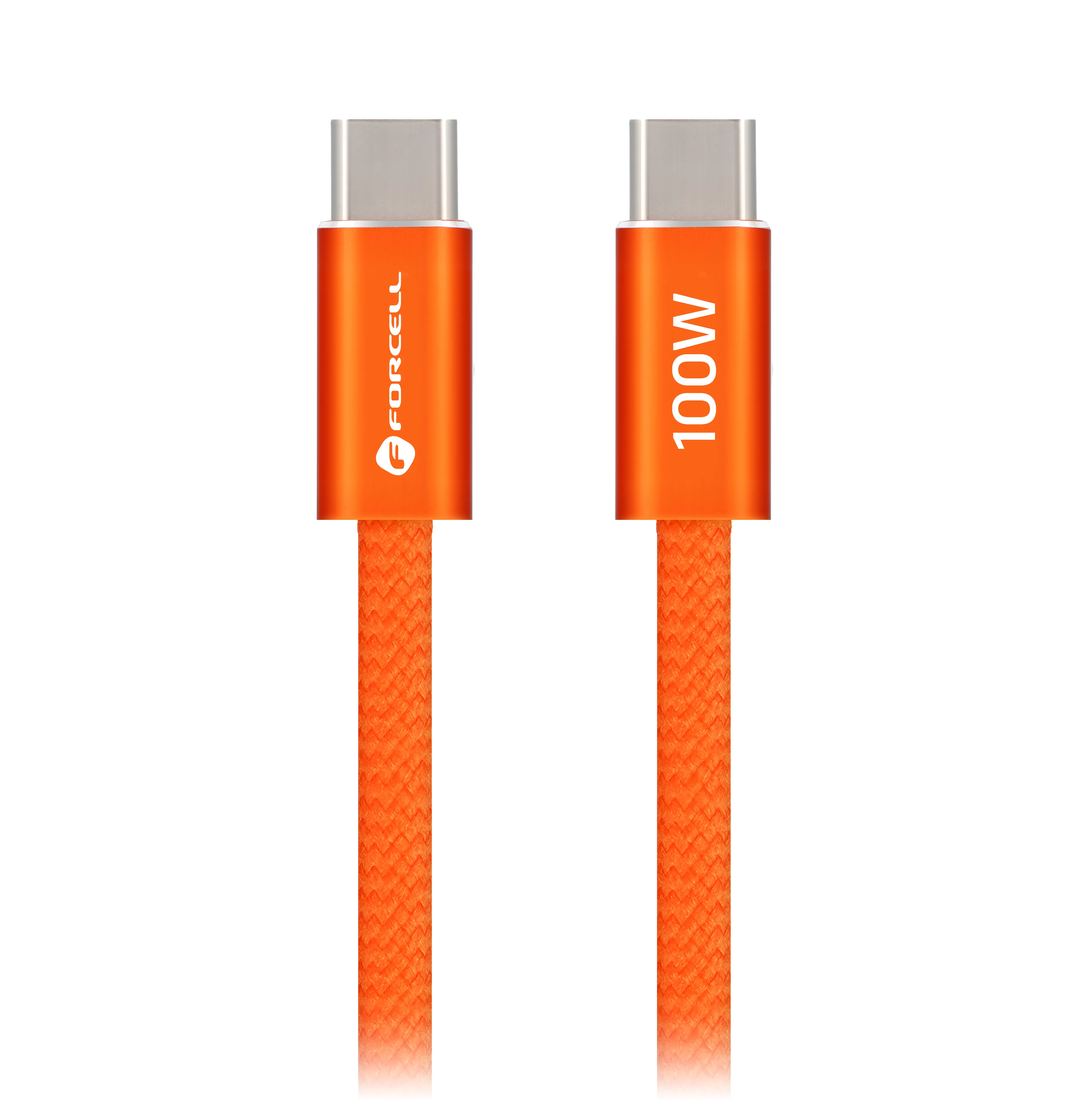 Cable USB C to USB C Forcell F-Energy QC4.0 PD 5A 100W Cafule Color 1,2 m ACYH23 orange