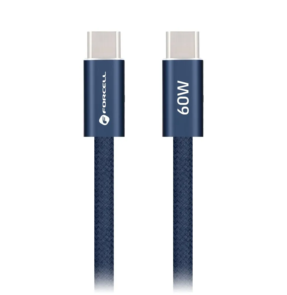 Cable USB C to USB C Forcell F-Energy QC4.0 PD 3A 60W Cafule Color 1,2 m ACYH23 dark blue