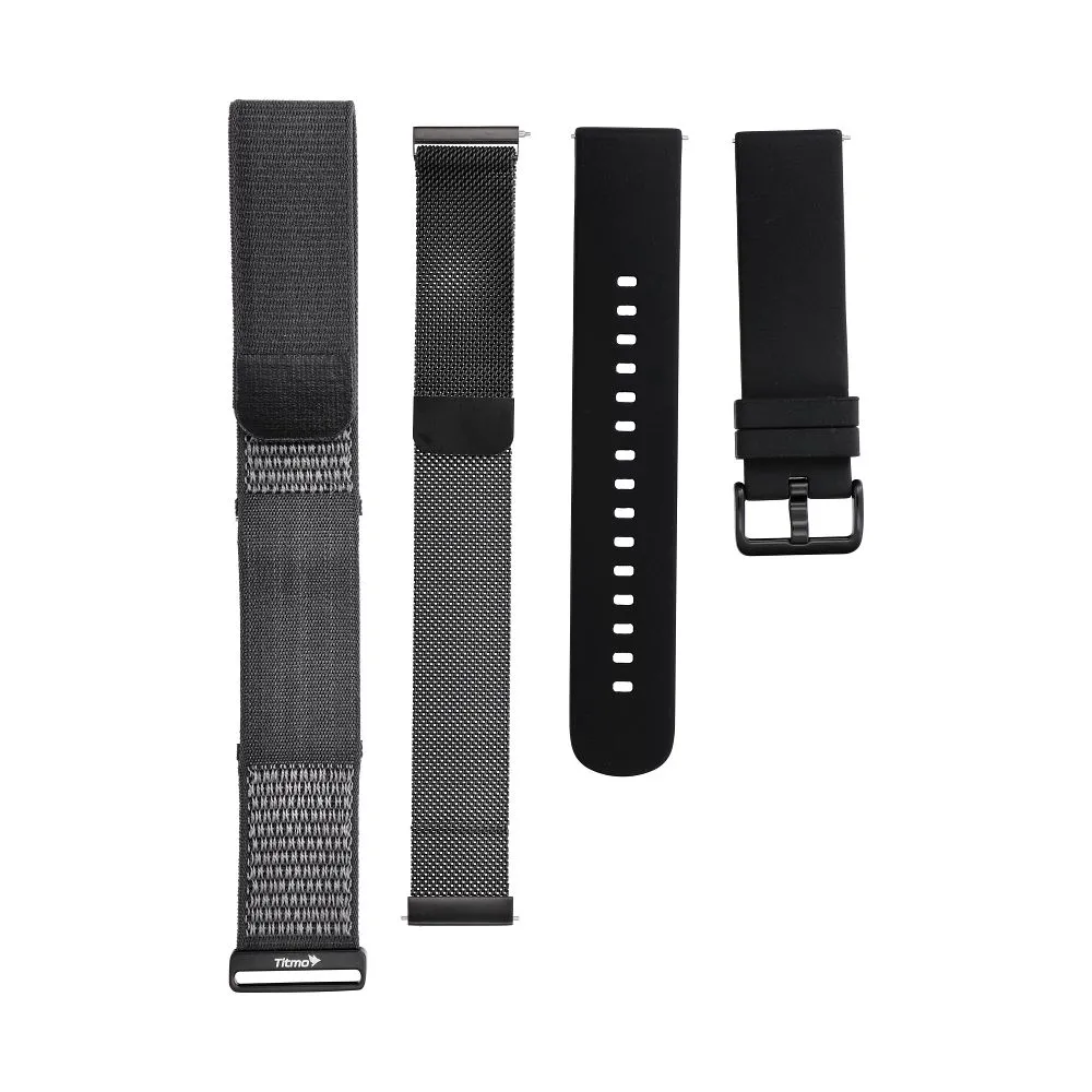 Smart fitness band with IP68 Waterproof Rating, ECG, Heart Rate, HRV, Blood Pressure, SpO2, Sleep & Stress Monitoring TITMO Loop I-110 black
