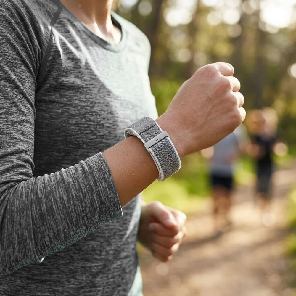 Smart fitness band with IP68 Waterproof Rating, ECG, Heart Rate, HRV, Blood Pressure, SpO2, Sleep & Stress Monitoring TITMO Loop I-110 silver