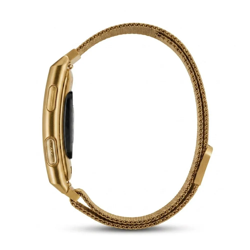 Smart fitness band with IP68 Waterproof Rating, ECG, Heart Rate, HRV, Blood Pressure, SpO2, Sleep & Stress Monitoring TITMO Loop I-110 gold