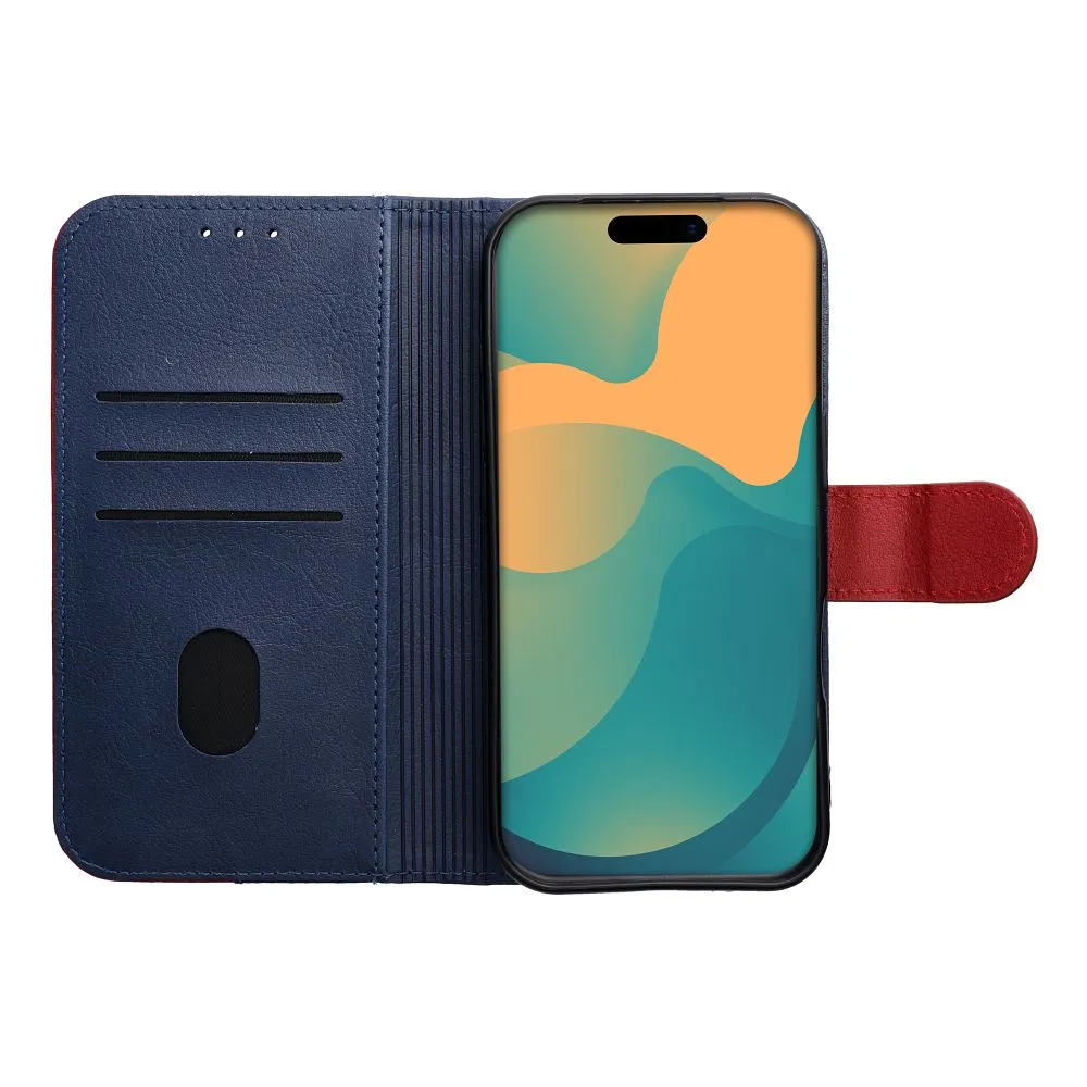 Flip case passend für iPhone 17 PRO MAX / 18 PRO MAX Split Book navy and red