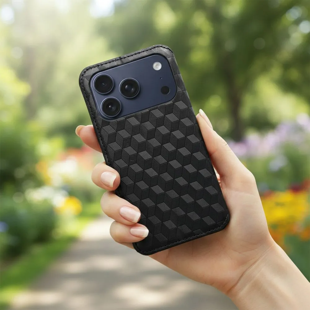 Flip case passend für iPhone 17 / 18 Cubic Book black