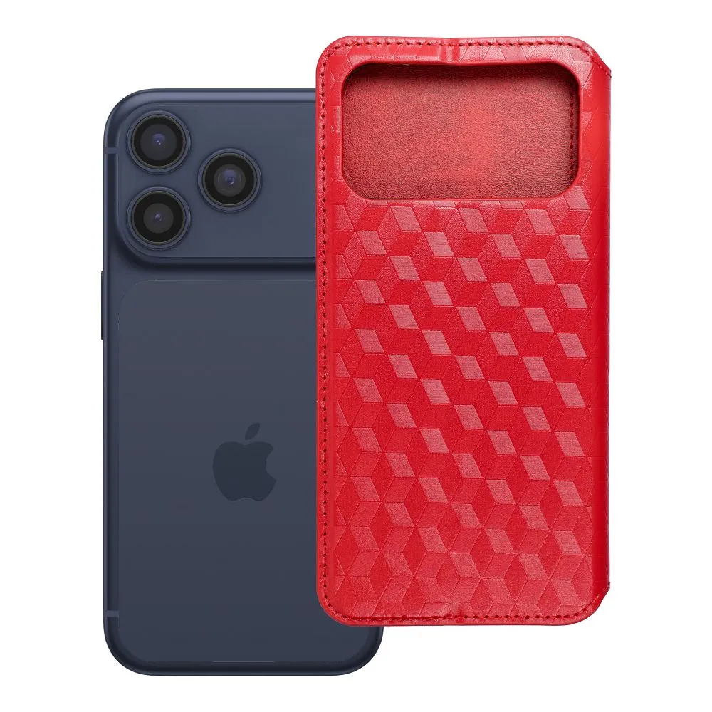 Flip case passend für iPhone 17 PRO MAX / 18 PRO MAX Cubic Book red