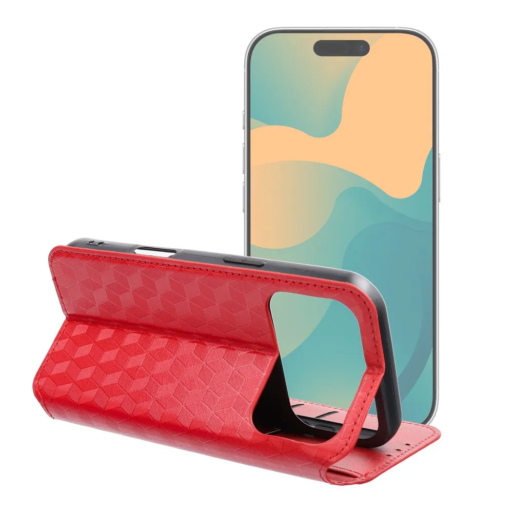 Flip case passend für iPhone 17 PRO MAX / 18 PRO MAX Cubic Book red