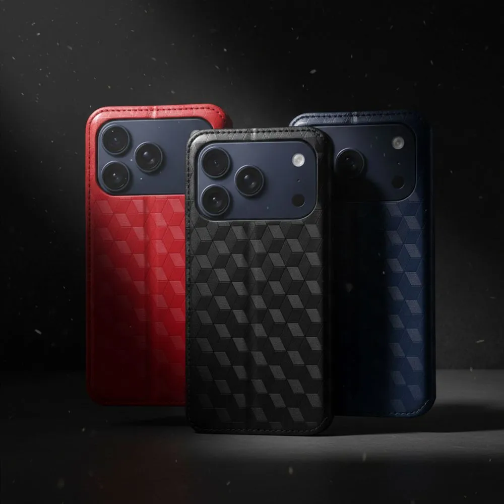 Flip case passend für iPhone 17 PRO MAX / 18 PRO MAX Cubic Book red