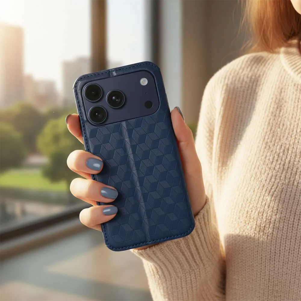 Flip case passend für iPhone 17 / 18 Cubic Book blue