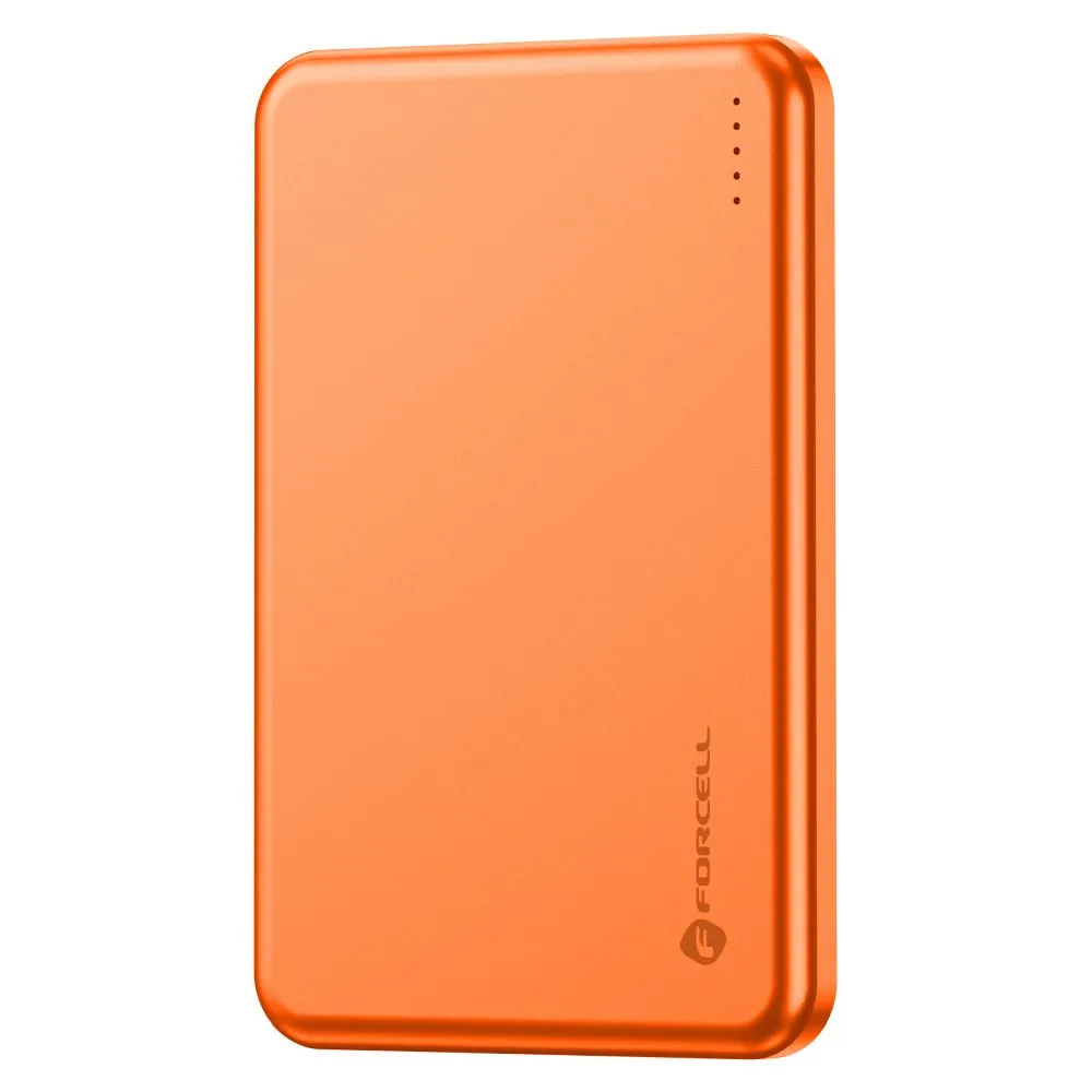 Powerbank kompatibel mit MagSafe Forcell F-Energy Slim F5K9 QC4.0 PD3.0 15W 5000 mAh orange