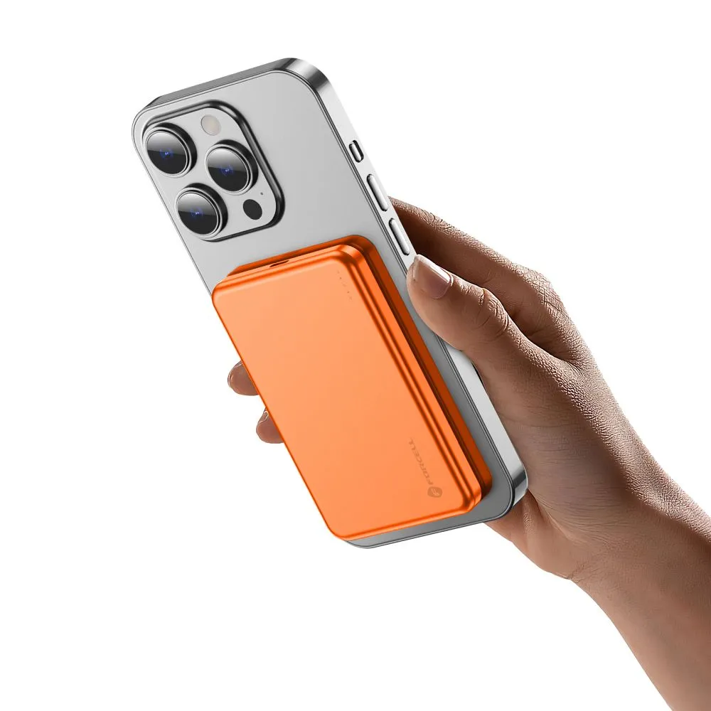 Powerbank kompatibel mit MagSafe Forcell F-Energy Slim F5K9 QC4.0 PD3.0 15W 5000 mAh orange