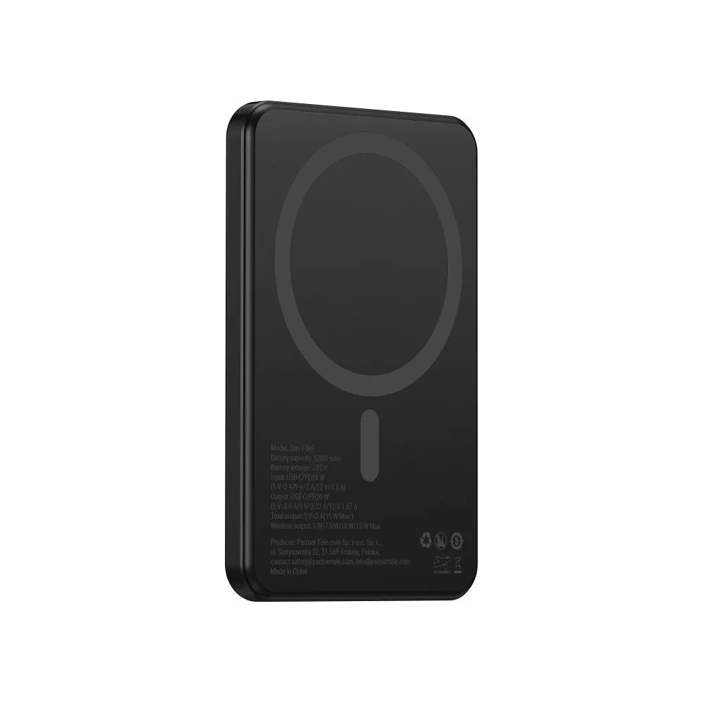 Powerbank kompatibel mit MagSafe Forcell F-Energy Slim F5K9 QC4.0 PD3.0 15W 5000 mAh black