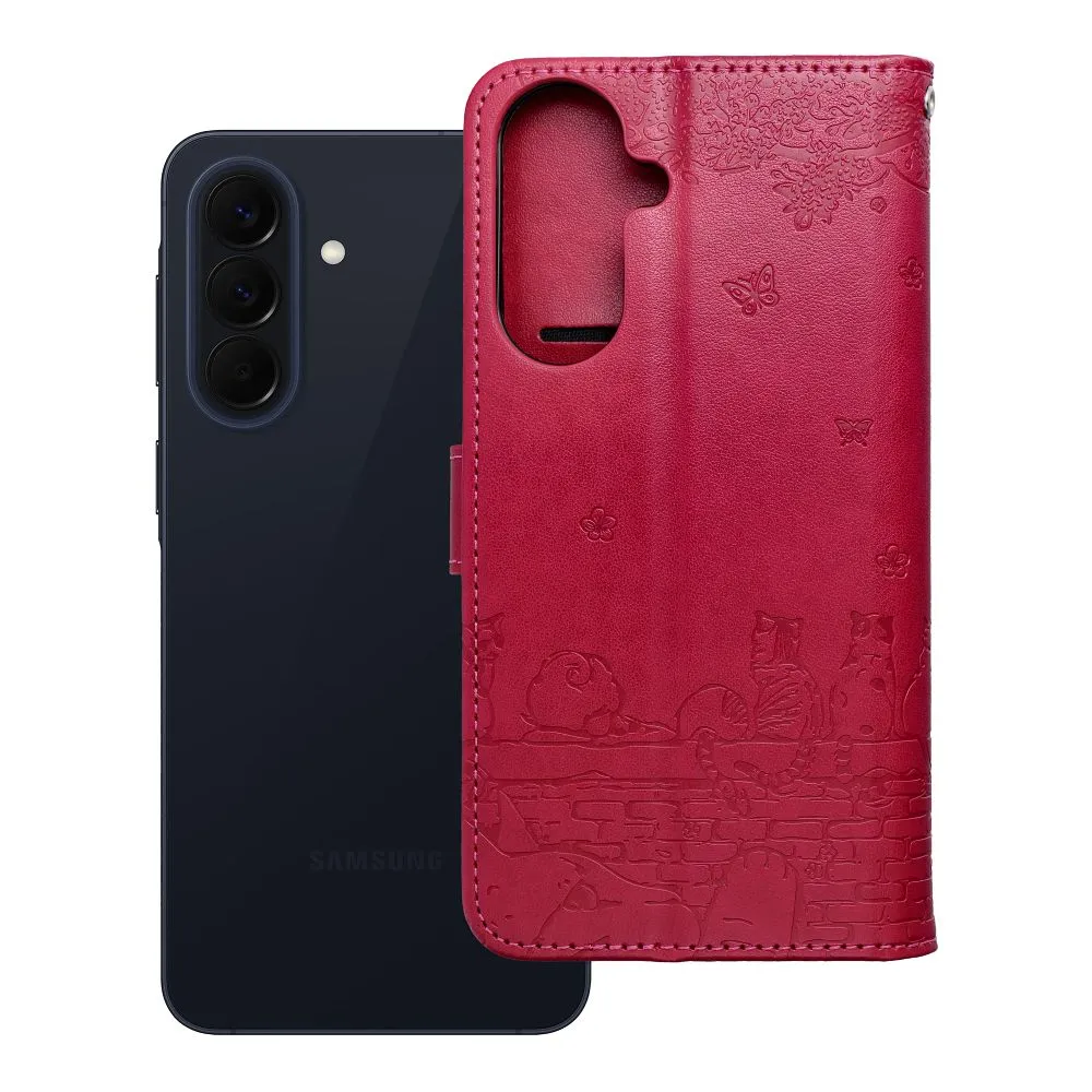 Flip case passend für Samsung A57 5G Mezzo Book cats red