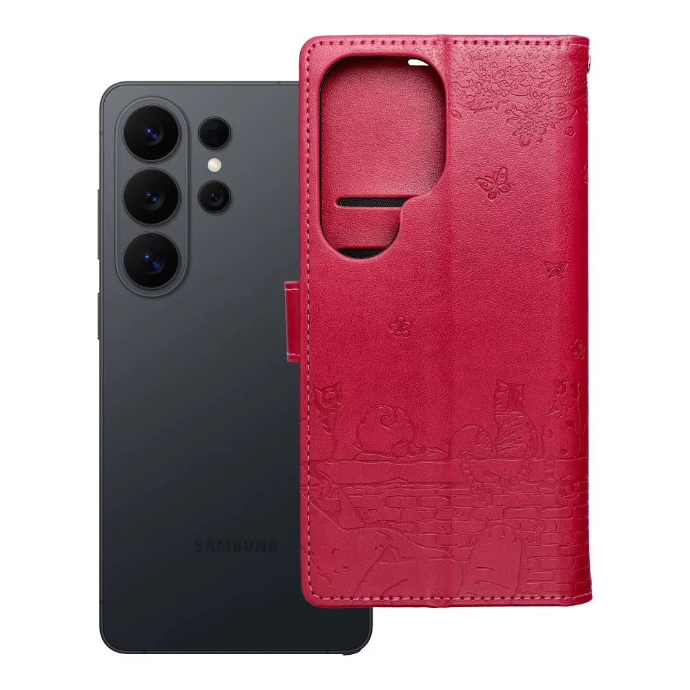 Flip case passend für Samsung S26 ULTRA Mezzo Book cats red