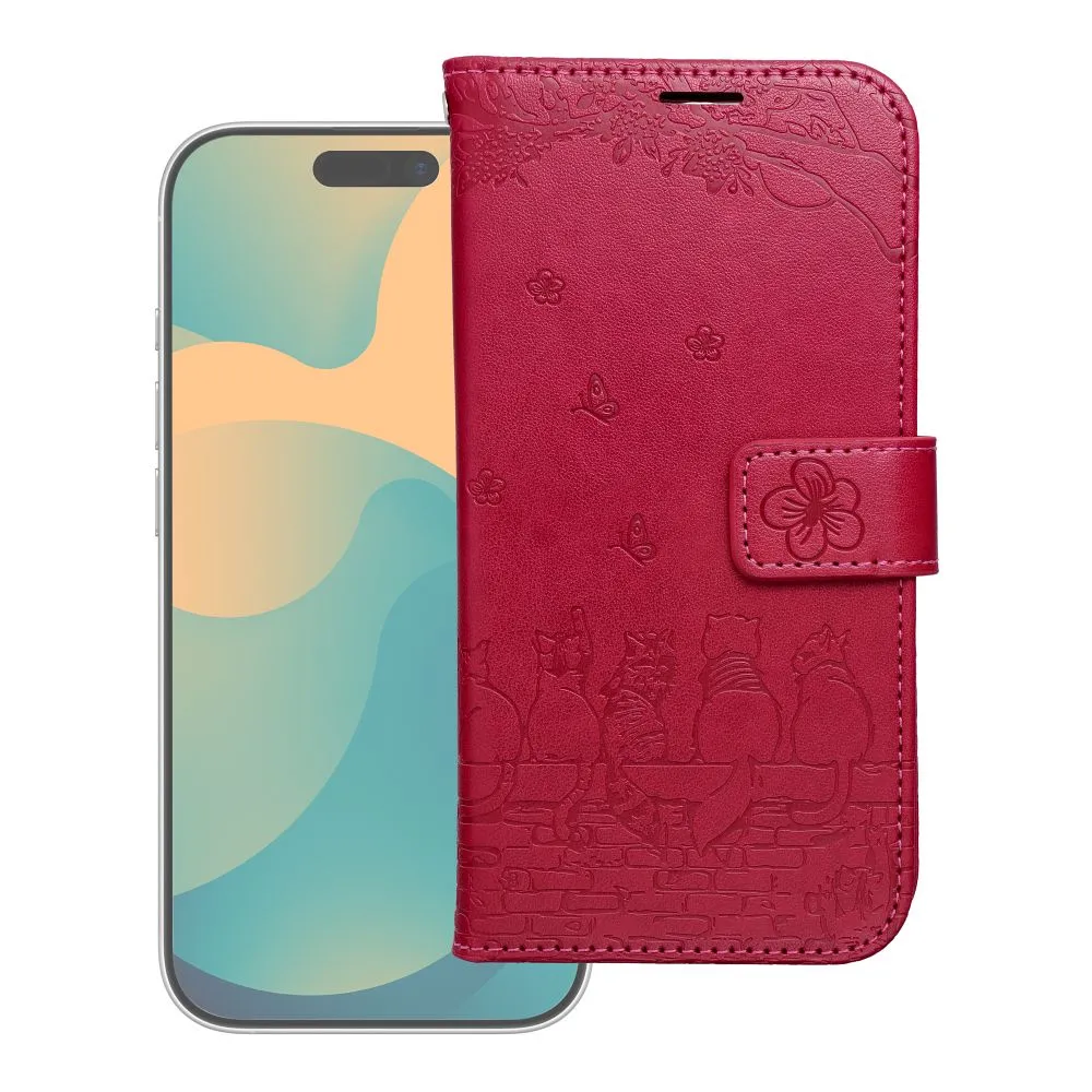 Flip case passend für iPhone 17 PRO / 18 PRO Mezzo Book cats red