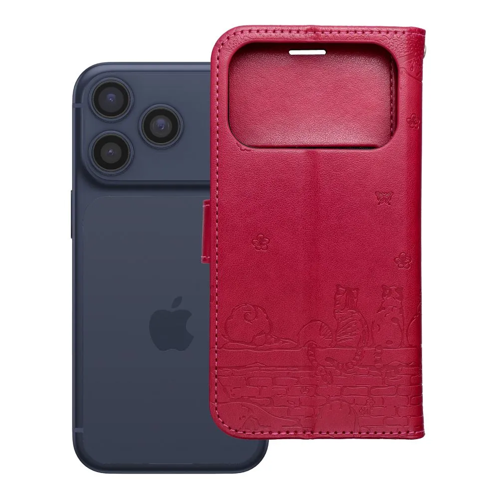 Flip case passend für iPhone 17 PRO / 18 PRO Mezzo Book cats red