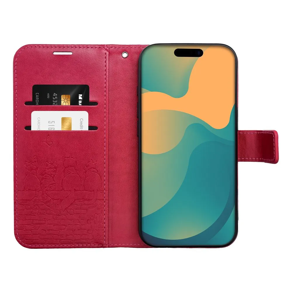 Flip case passend für iPhone 17 PRO / 18 PRO Mezzo Book cats red