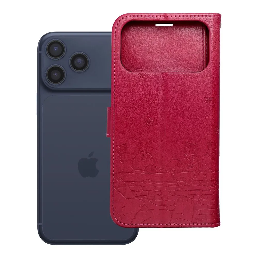 Flip case passend für iPhone 17 PRO MAX / 18 PRO MAX Mezzo Book cats red