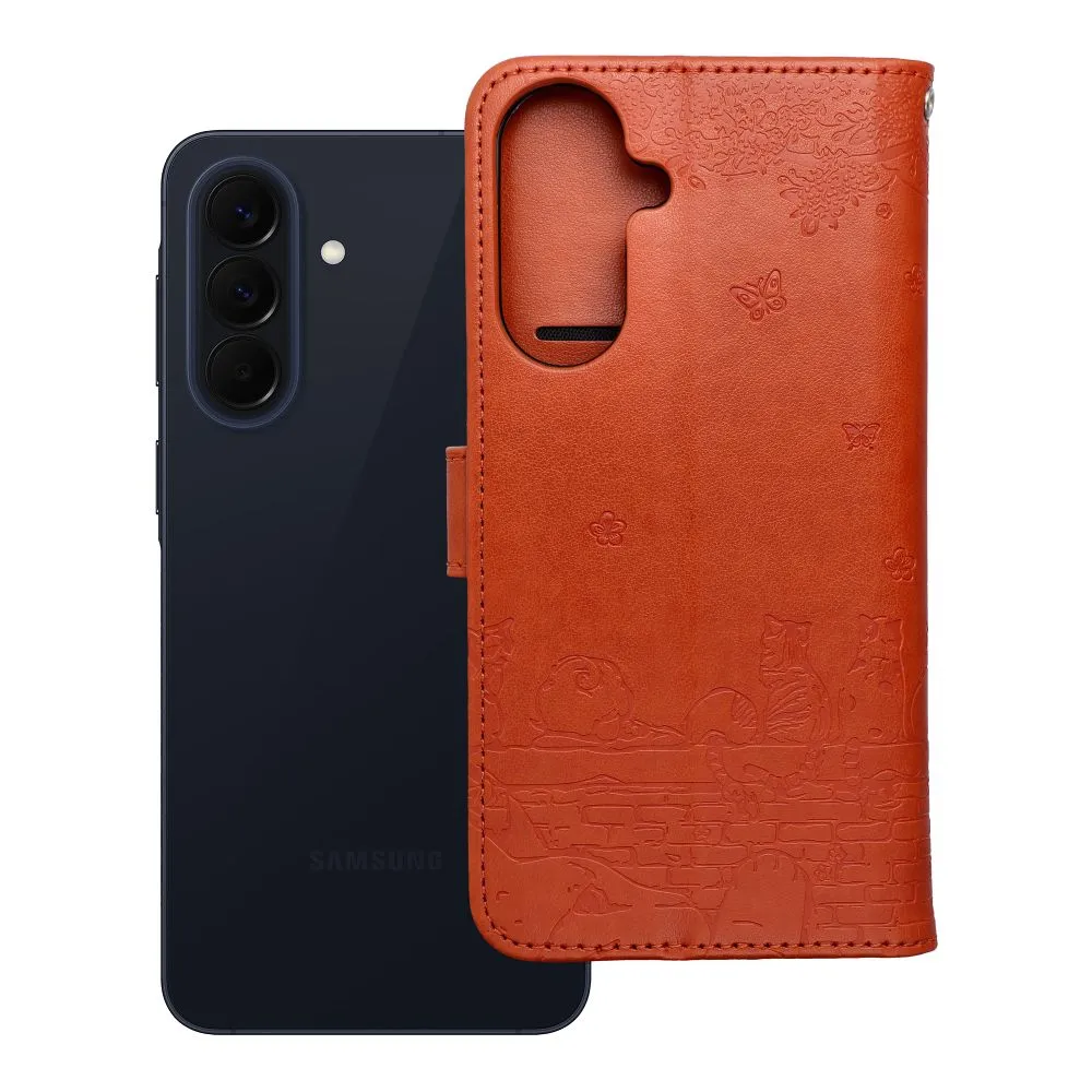 Flip case passend für Samsung A57 5G Mezzo Book cats brown