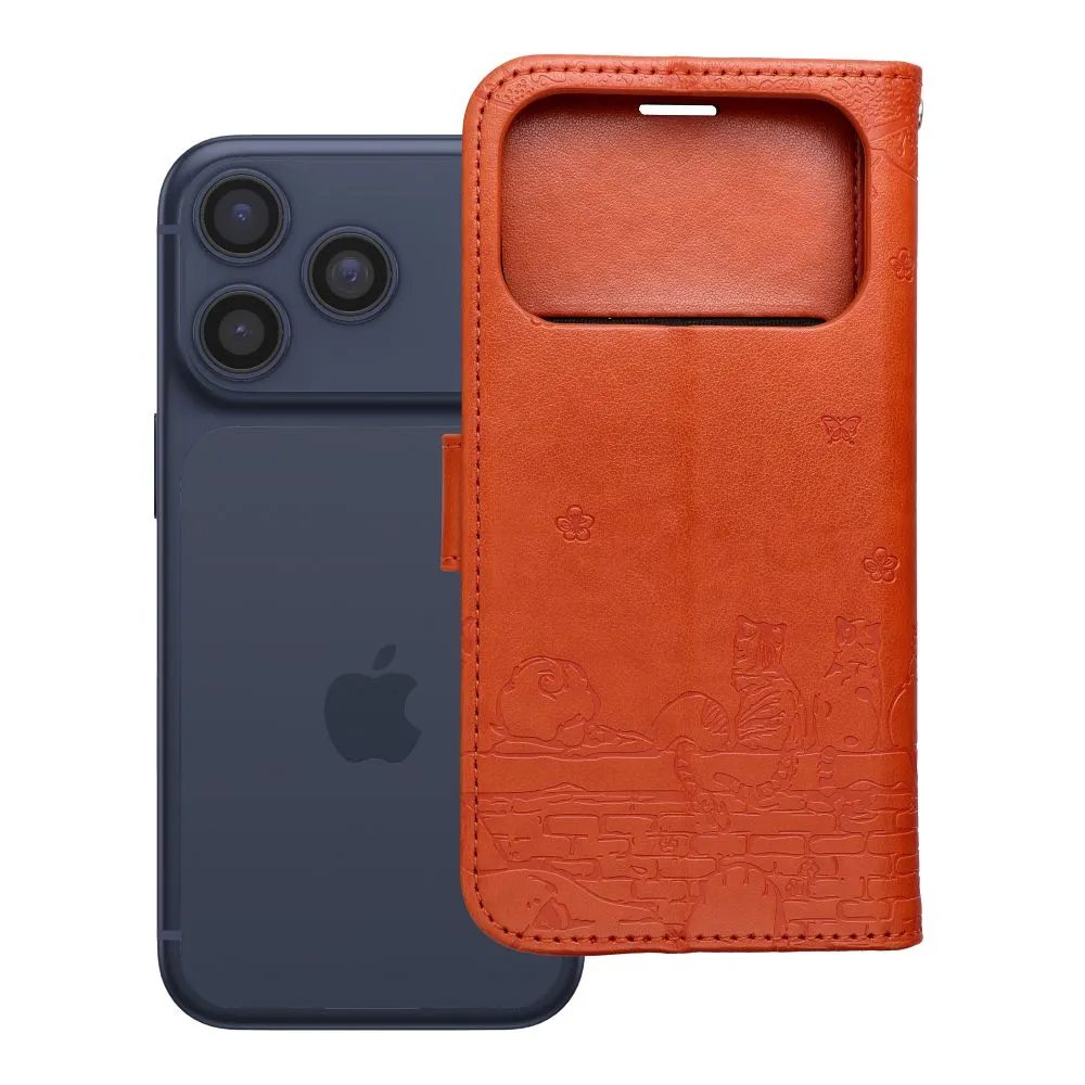 Flip case passend für iPhone 17 PRO / 18 PRO Mezzo Book cats brown