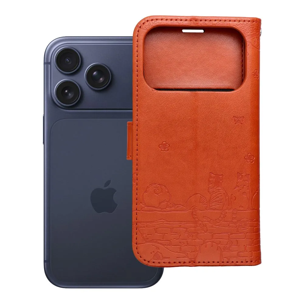 Flip case passend für iPhone 17 PRO / 18 PRO Mezzo Book cats brown