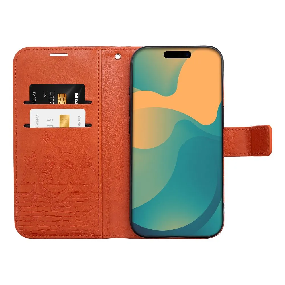 Flip case passend für iPhone 17 PRO / 18 PRO Mezzo Book cats brown