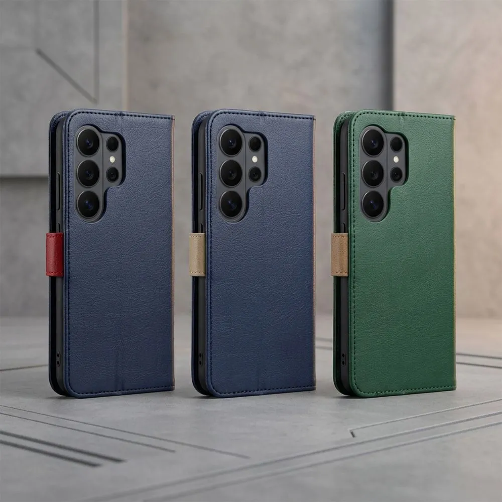Flip case passend für Samsung S26 Split Book navy and cream