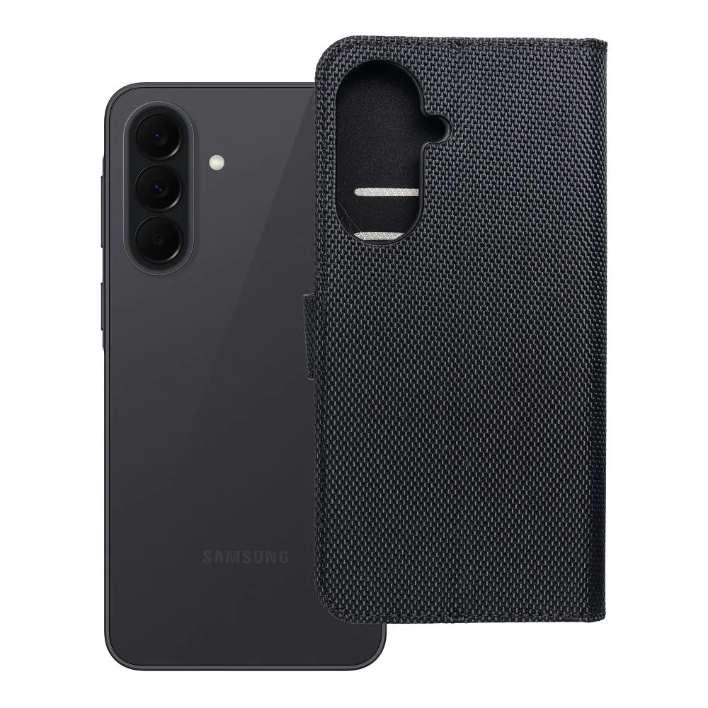 Flip case passend für Samsung A37 4Card RFID anti-theft tech fabric black