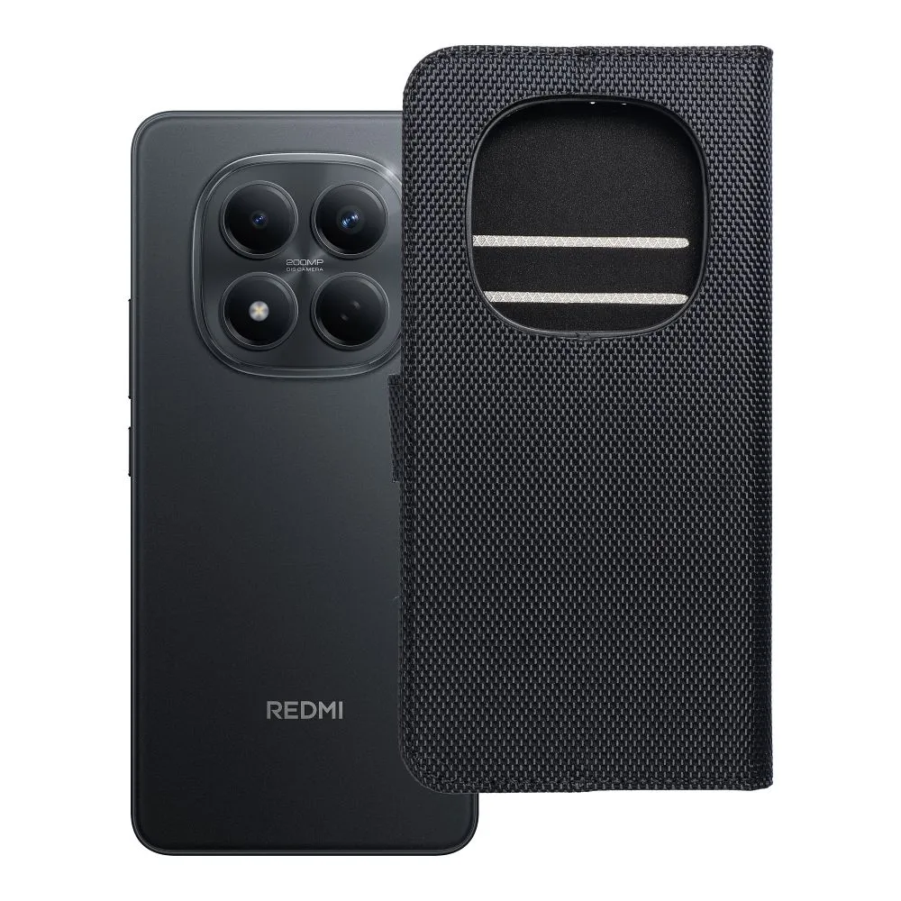 Flip case passend für Xiaomi Redmi NOTE 15 PRO 4G 4Card RFID anti-theft tech fabric black