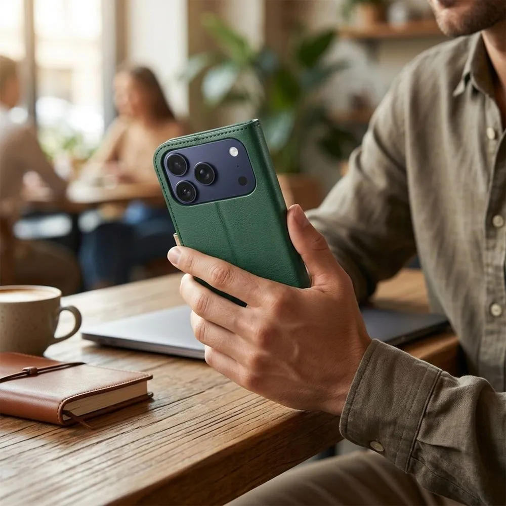 Flip case passend für Xiaomi Redmi NOTE 15 PRO 4G Split Book green and gold