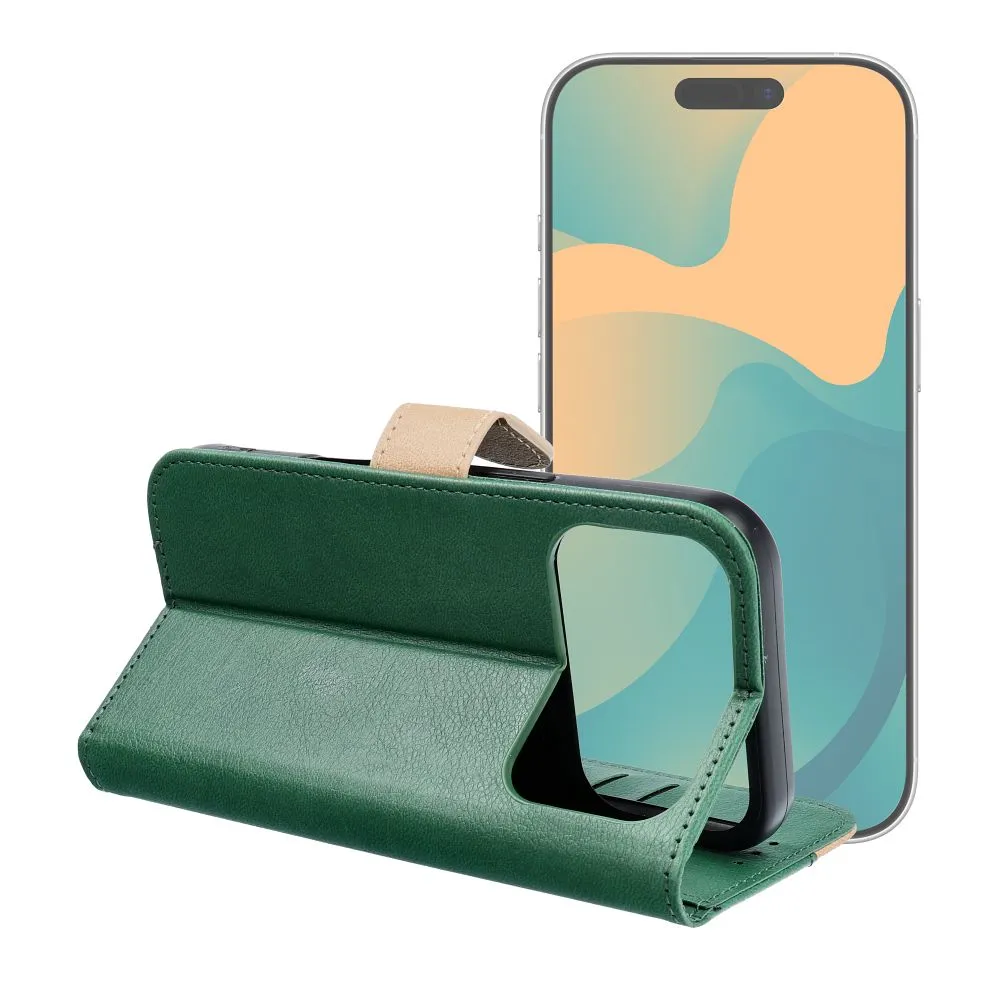 Flip case passend für iPhone 17 PRO / 18 PRO Split Book green and gold