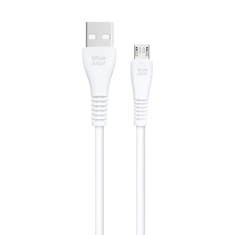 Cable USB A to Micro USB Blue Star 2A 12W 1 m PJ-DG3-A white