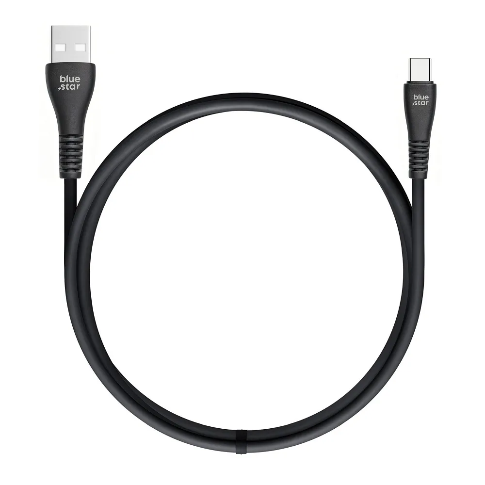 Cable USB A to USB C Blue Star 2A 12W 1 m PJ-DG4-A black