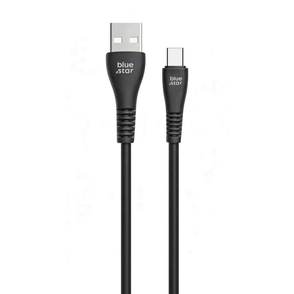 Cable USB A to USB C Blue Star 2A 12W 1 m PJ-DG4-A black