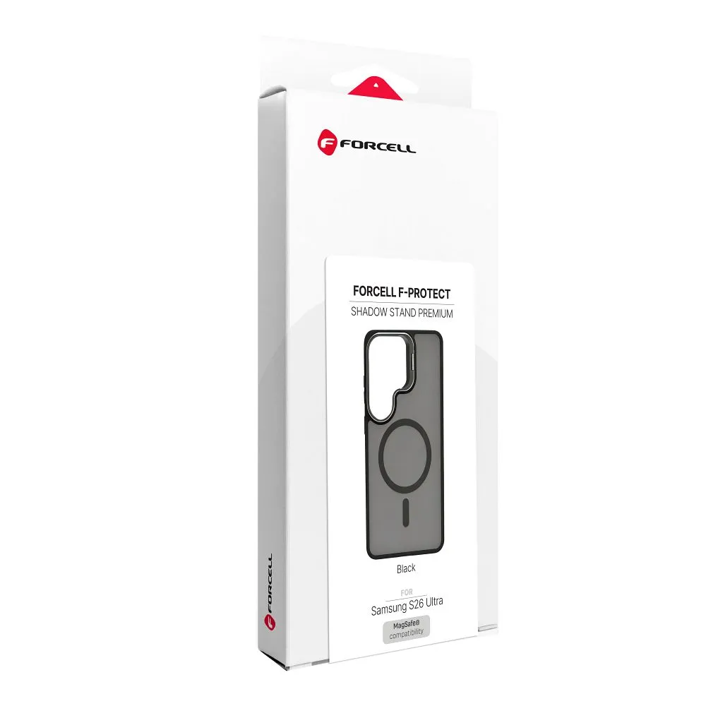 Case passend für Samsung S26 ULTRA Forcell F-Protect Shadow Stand Premium kompatibel mit MagSafe black