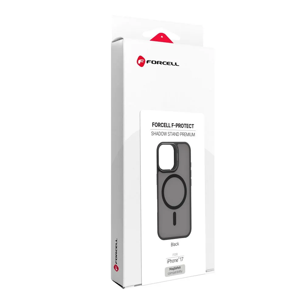 Case passend für iPhone 17 Forcell F-Protect Shadow Stand Premium kompatibel mit MagSafe black