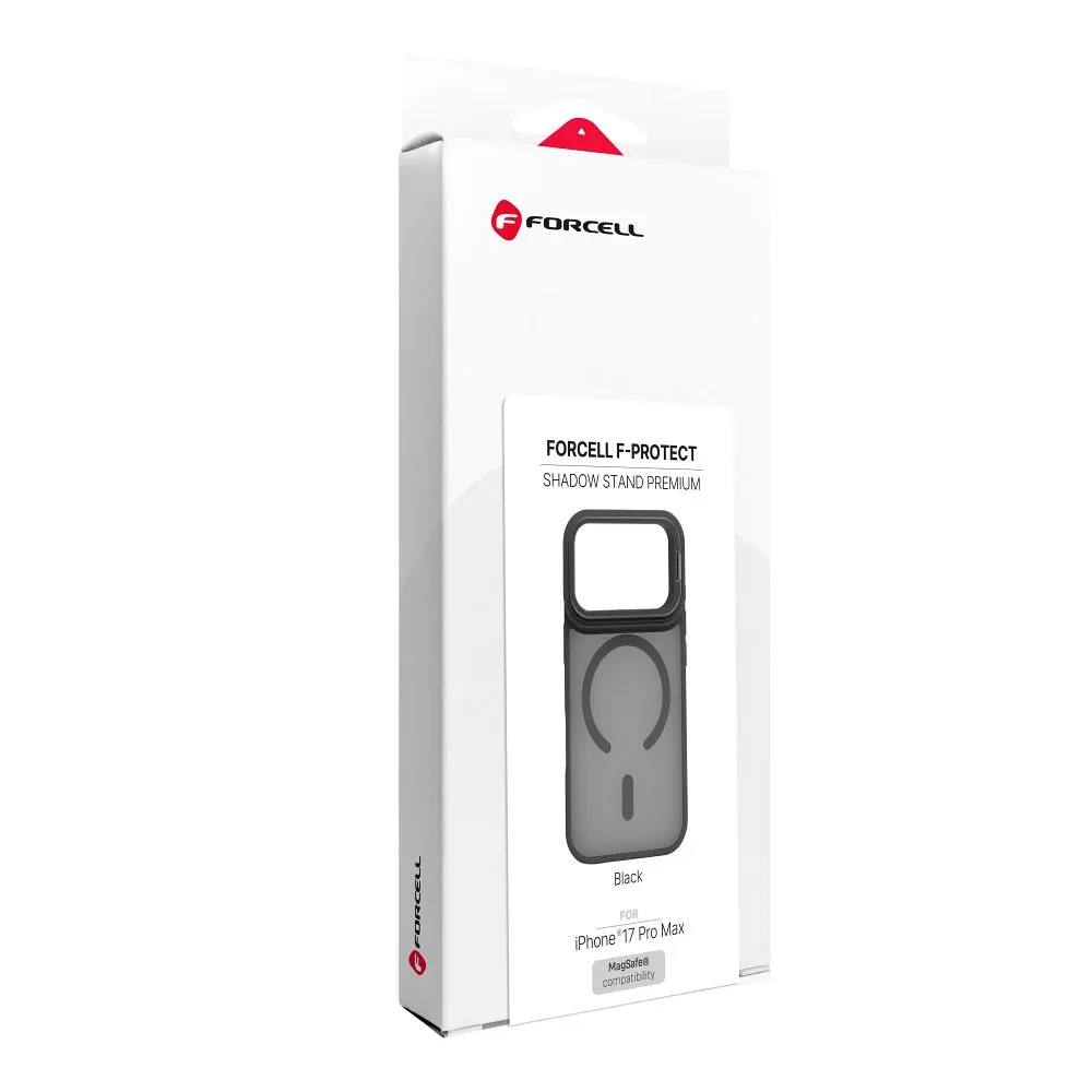Case passend für iPhone 18 Pro Max / 17 Pro Max Forcell F-Protect Shadow Stand Premium kompatibel mit MagSafe black