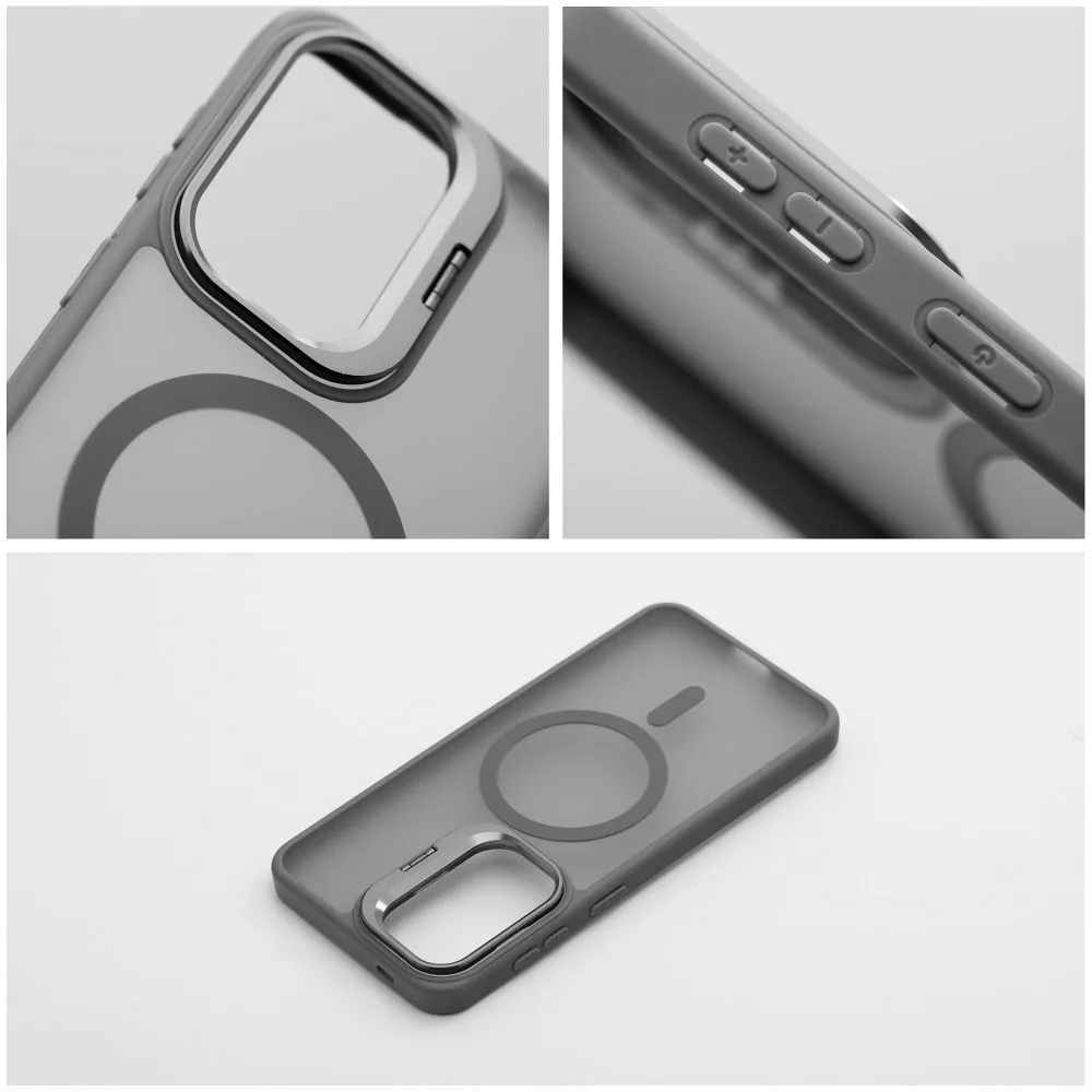 Case passend für Samsung A37 Forcell F-Protect Shadow Stand Premium kompatibel mit MagSafe black