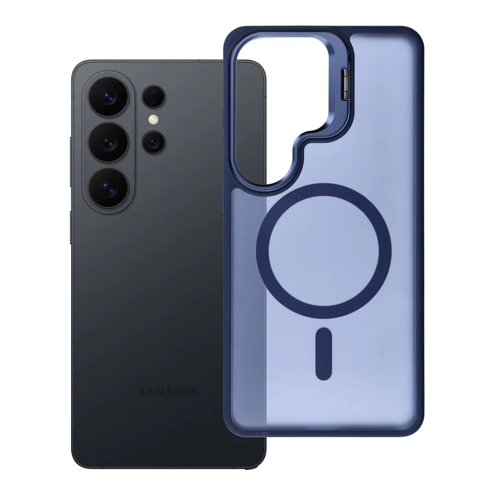 Case passend für Samsung S26 ULTRA Forcell F-Protect Shadow Stand Premium kompatibel mit MagSafe navy blue