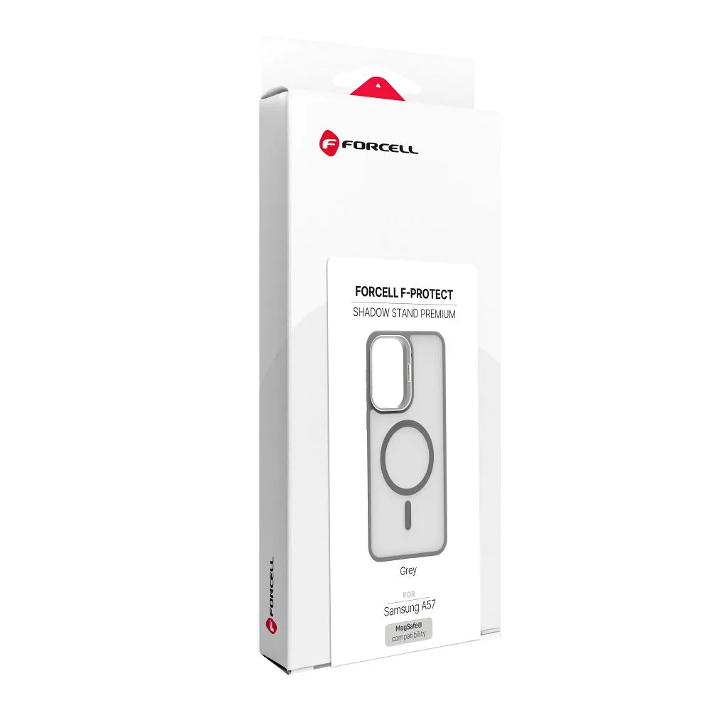 Case passend für Samsung A57 Forcell F-Protect Shadow Stand Premium kompatibel mit MagSafe grey