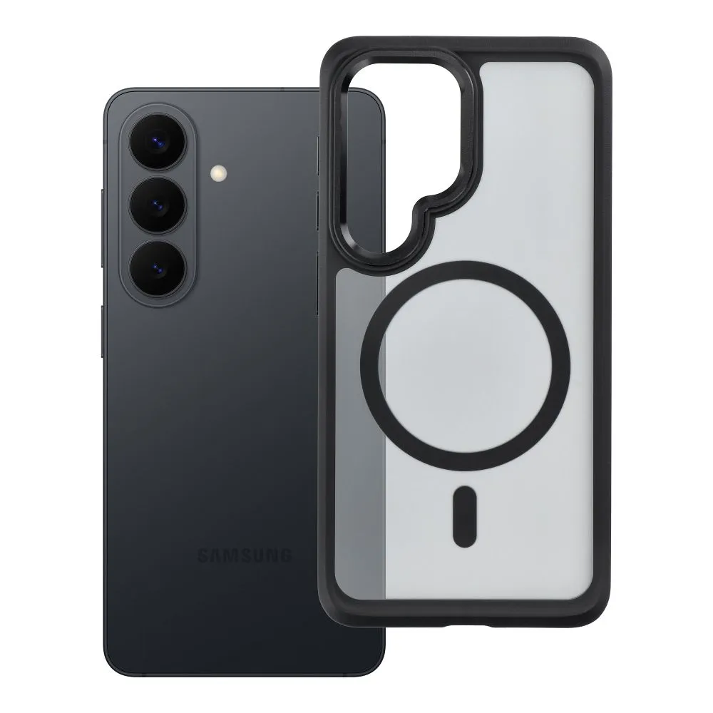 Case passend für Samsung S26 Forcell F-Protect Smoke Hybrid Premium kompatibel mit MagSafe black