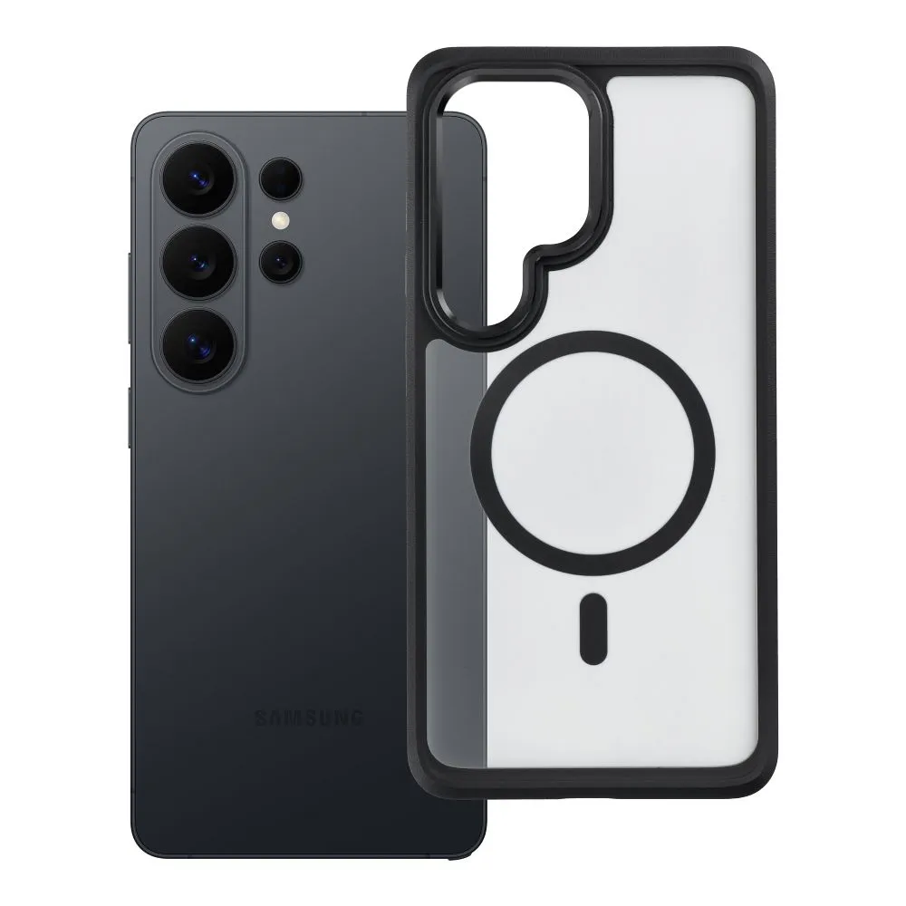 Case passend für Samsung S26 ULTRA Forcell F-Protect Smoke Hybrid Premium kompatibel mit MagSafe black