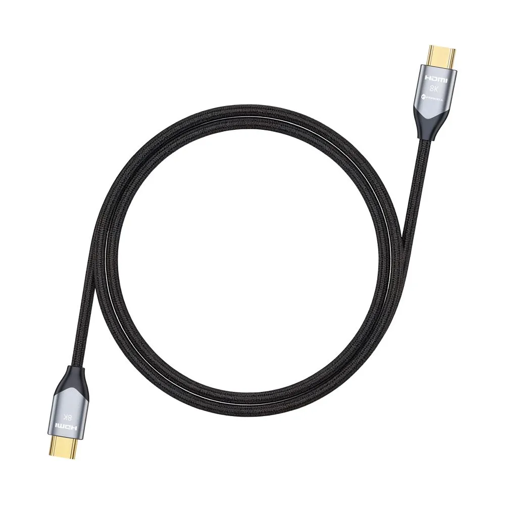 Cable HDMI 2.1 Forcell Cafule 8K 60Hz / 4K 120Hz – Ultra High Speed, HDR, eARC, VRR, 48Gbps 1 m black