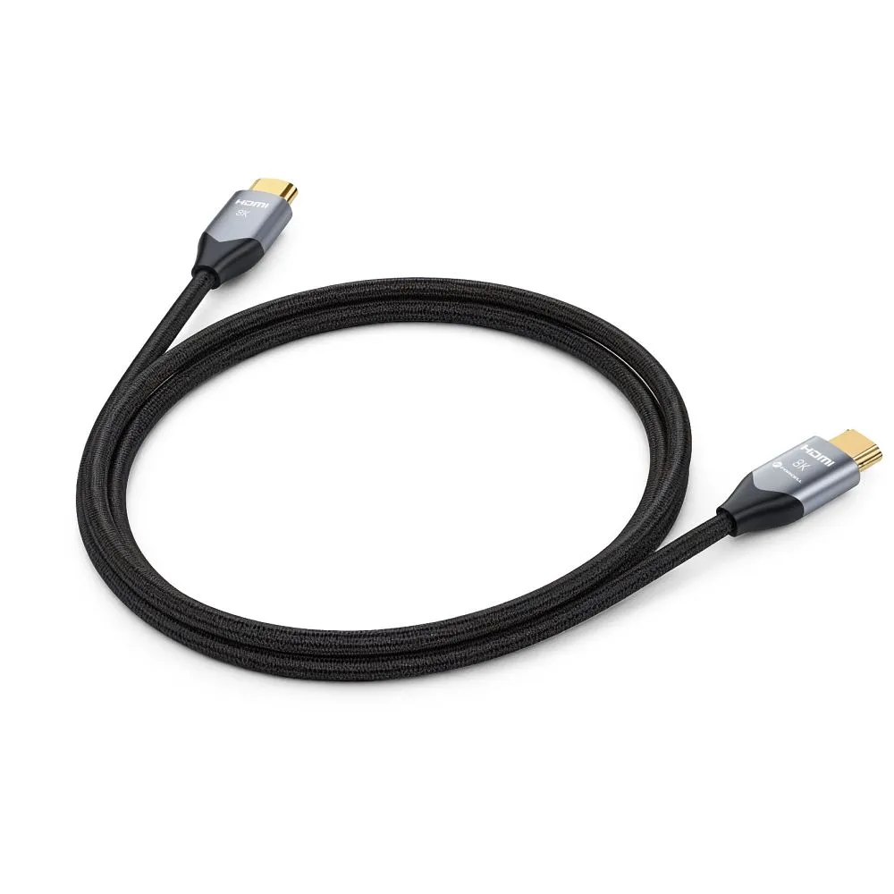 Cable HDMI 2.1 Forcell Cafule 8K 60Hz / 4K 120Hz – Ultra High Speed, HDR, eARC, VRR, 48Gbps 2 m black