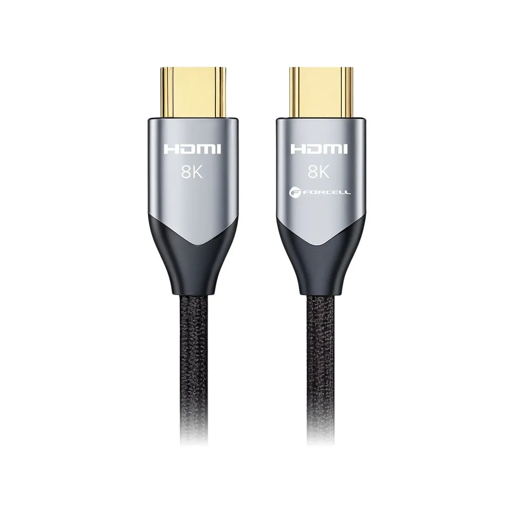 Cable HDMI 2.1 Forcell Cafule 8K 60Hz / 4K 120Hz – Ultra High Speed, HDR, eARC, VRR, 48Gbps 5 m black