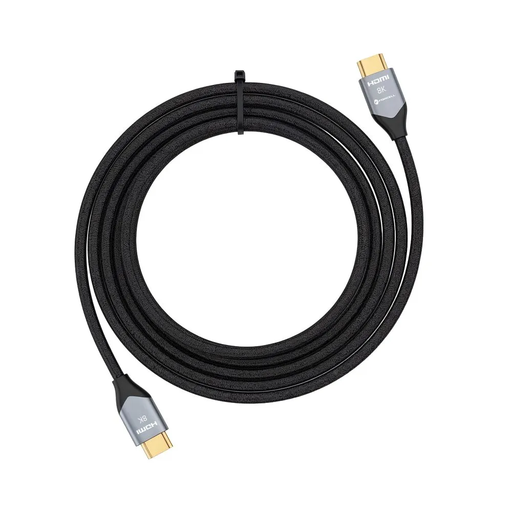 Cable HDMI 2.1 Forcell Cafule 8K 60Hz / 4K 120Hz – Ultra High Speed, HDR, eARC, VRR, 48Gbps 5 m black
