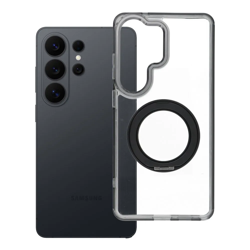 Case passend für Samsung S26 ULTRA Frame Circle Stand kompatibel mit MagSafe black