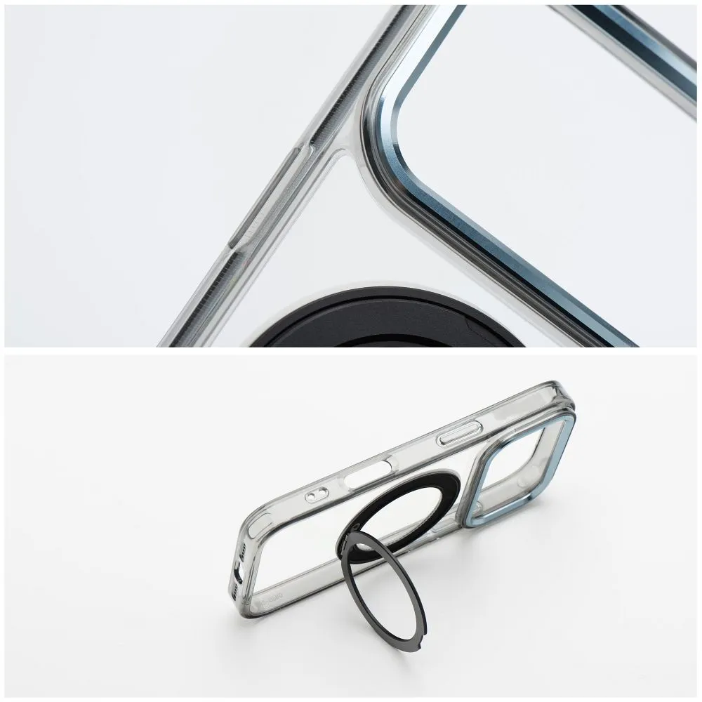 Case passend für iPhone 16 Frame Circle Stand kompatibel mit MagSafe black