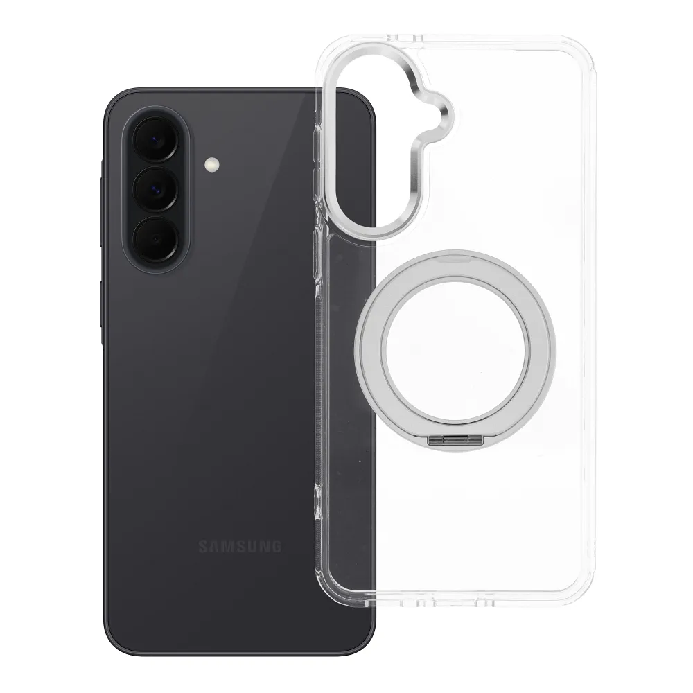 Case passend für Samsung A37 Frame Circle Stand kompatibel mit MagSafe transparent